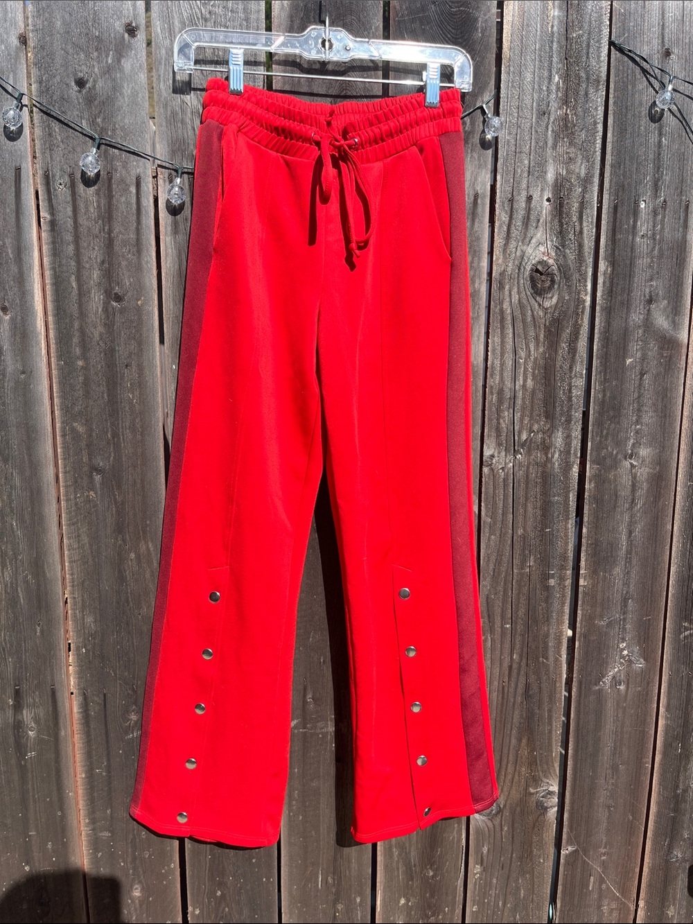 wild fable Red Snap-Button Wide-Leg Sweatpants